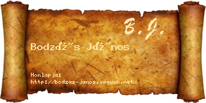 Bodzás János névjegykártya