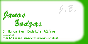 janos bodzas business card